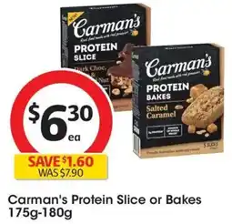 Coles Carman's Protein Slice Bar Choc Peanut offer