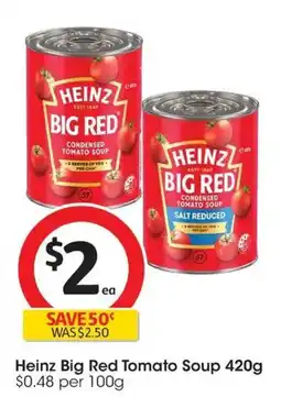Coles Heinz Big Red Tomato Soup Can Salt Reduced offer