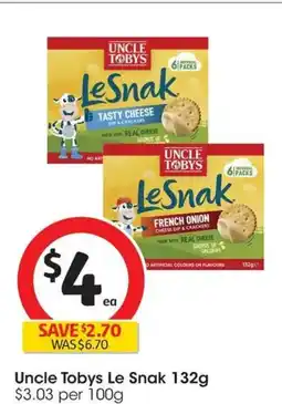 Coles Uncle Tobys Le Snak offer