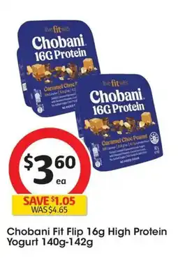 Coles Chobani 16g Flip High Protein Yogurt Caramel Choc Peanut offer