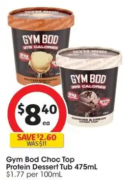 Coles Gym Bod Cookies & Cream Choc Top Protein Ice Cream offer