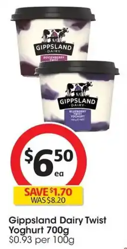 Coles Gippsland Dairy Twist Yoghurt offer