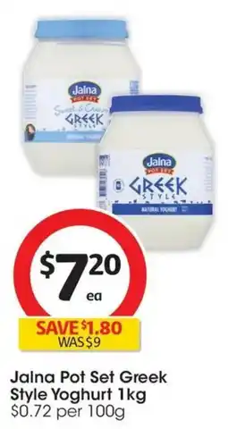 Coles Jalna Pot Set Greek Style Yoghurt offer