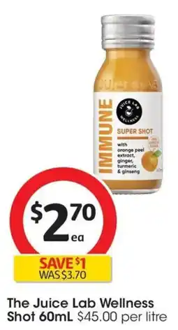 Coles The Juice Lab Wellness Shot offer