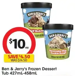 Coles Ben & Jerry's Frozen Dessert Tub offer