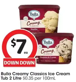 Coles Bulla Creamy Classics Ice Cream Tub offer