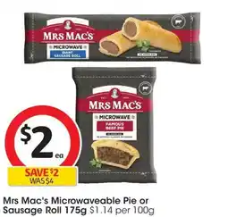 Coles Mrs Mac's Microwaveable Pie or Sausage Roll offer
