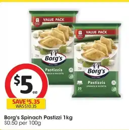 Coles Borg's Spinach Pastizzi offer