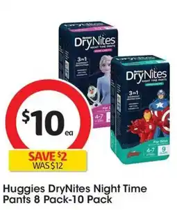 Coles Huggies DryNites Night Time Pants offer