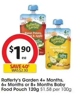 Coles Rafferty's Garden 4+ Months, 6+ Months or 8+ Months Baby Food Pouch offer