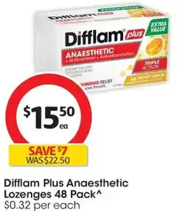 Coles Difflam Plus Anaesthetic Lozenges offer