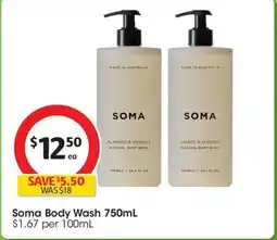 Coles Soma Body Wash offer