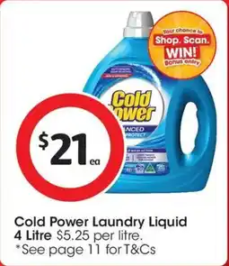 Coles Cold Power Laundry Liquid offer