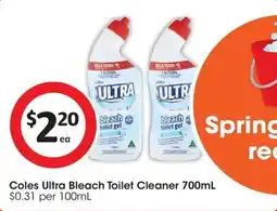 Coles Coles Ultra Bleach Toilet Cleaner offer