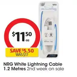Coles NRG White Lightning Cable offer