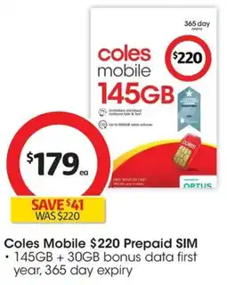 Coles Coles Mobile offer
