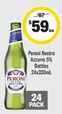 Coles Peroni Nastro Azzurro 5% Bottles offer