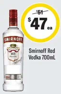 Coles Smirnoff Red Vodka offer