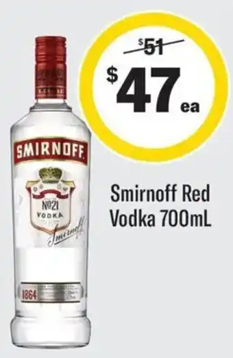 Coles Smirnoff Red Vodka offer