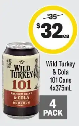Coles Wild Turkey & Cola 101 Cans offer