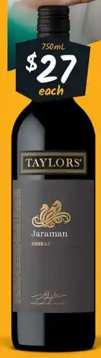 Cellarbrations Taylors Jaraman Red Range offer