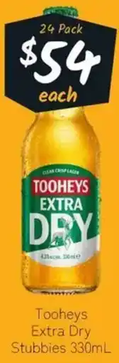 Cellarbrations Tooheys Extra Dry Stubbies offer