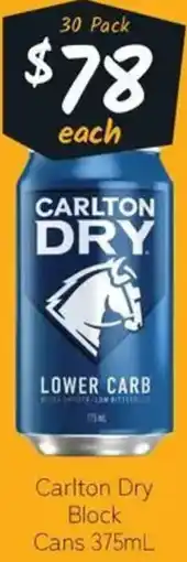 Cellarbrations Carlton Dry Block Cans offer
