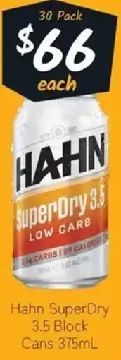 Cellarbrations Hahn SuperDry 3.5 Block Cans offer