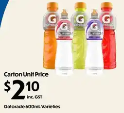 Campbells Wholesale Gatorade 600mL Varieties offer