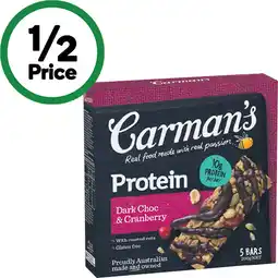 Woolworths Carman’s Protein Bars offer