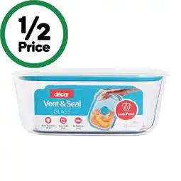Woolworths Décor Vent & Seal Glass Oblong Container offer