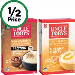 Woolworths Uncle Tobys Oats or Protein Oats Sachets offer