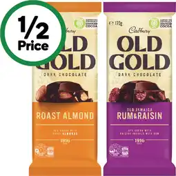 Woolworths Cadbury Old Gold Chocolate Blocks offer