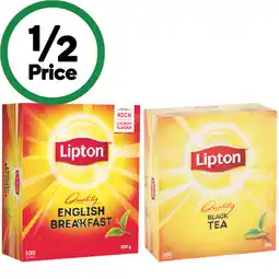 Woolworths Lipton Quality Black Tea or English Breakfast Tea Pk 100 offer