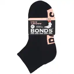 Woolworths Bonds Ladies’ Cushioned 1/4 Crew Socks – Assorted offer
