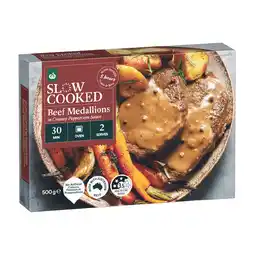 Woolworths Woolworths Slow Cooked Beef Medallions with Peppercorn Sauce offer