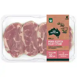 Woolworths Australian Pork Scotch Fillet Steak offer