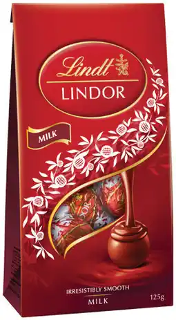 IGA Lindt Lindor Chocolate Bag 123β125g Selected Varieties offer