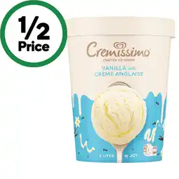 Woolworths Cremissimo Ice Cream Tub offer