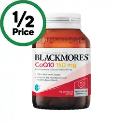 Woolworths Blackmores CoQ10 150mg Heart & Blood Lipid Health Capsules offer