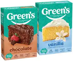 IGA Green’s Cake, Brownie or Date Loaf Mix 380‑470g Selected Varieties offer