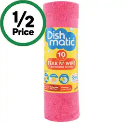 Woolworths Dishmatic Tear N' Wipe Microfibre Cloths offer