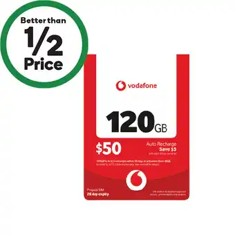 Woolworths Vodafone $50 Starter Pack offer