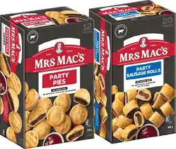 IGA Mrs Mac’s Mini Beef Pies 12 Pack or Mini Sausage Rolls 20 Pack offer