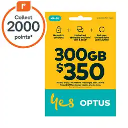 Woolworths Optus $350 SIM Starter Kit† offer