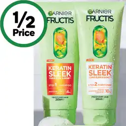 Woolworths Garnier Fructis Keratin Sleek Shampoo or Conditioner 200ml offer