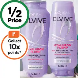Woolworths L'Oréal Paris Elvive Hyaluron Plump Shampoo or Conditioner 340ml offer