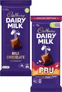 Coles Cadbury Dairy Milk Block Chocolate-190g offer