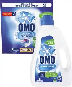 Coles Omo Laundry Liquid 2 Litre or Capsules 28 Pack offer