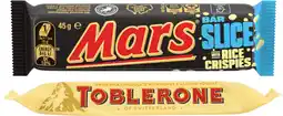 Coles Mars, Europe or Toblerone Chocolate Bar 35g-50g offer